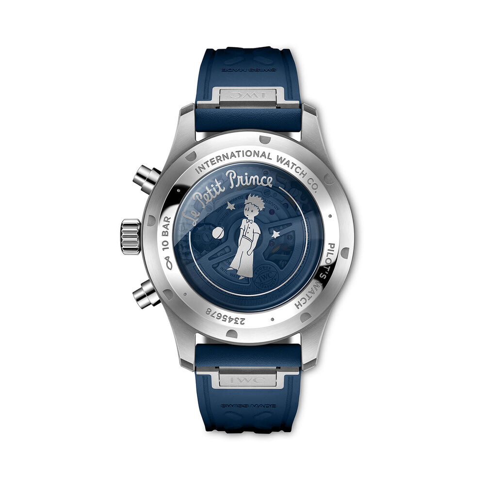 IWC Schaffhausen Pilot's Chronograph Le Petit Prince 43mm Blue Dial & Rubber Strap Watch