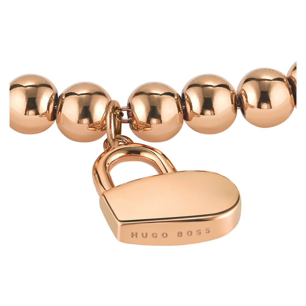 Hugo BOSS Ladies Rose Gold Beads Bracelet