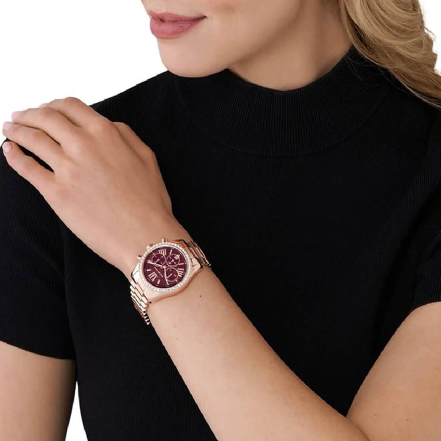Purple michael kors watch women's sale