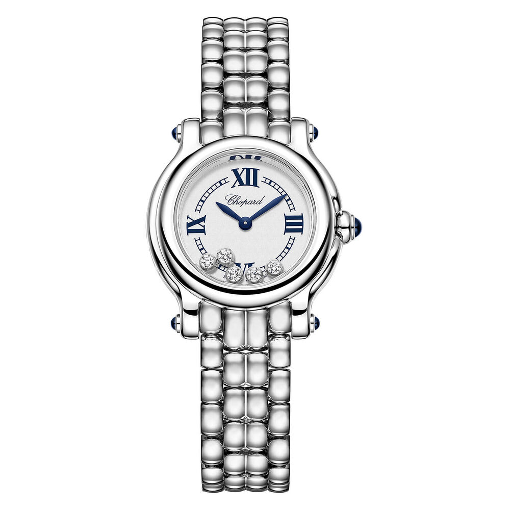 Chopard Happy Sport The First 26mm Silver Toned Dial 0.15ct Diamonds Steel Bracelet Watch