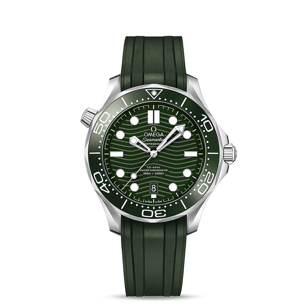 OMEGA Seamaster Diver 300M Co-Axial Master Chronometer 42mm Green Dial Strap Watch