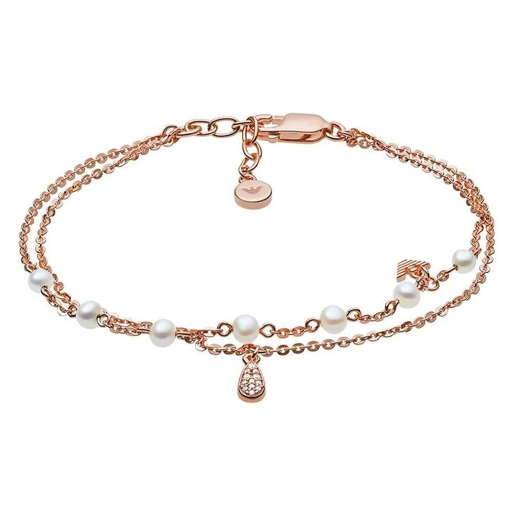 Emporio Armani Sentimental Pearl & Cubic Zirconia Rose Gold Bracelet