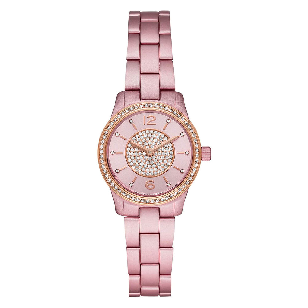 Michael Kors Runway Two-Hand Pink Dial And Strap Ladies Aluminum Watch