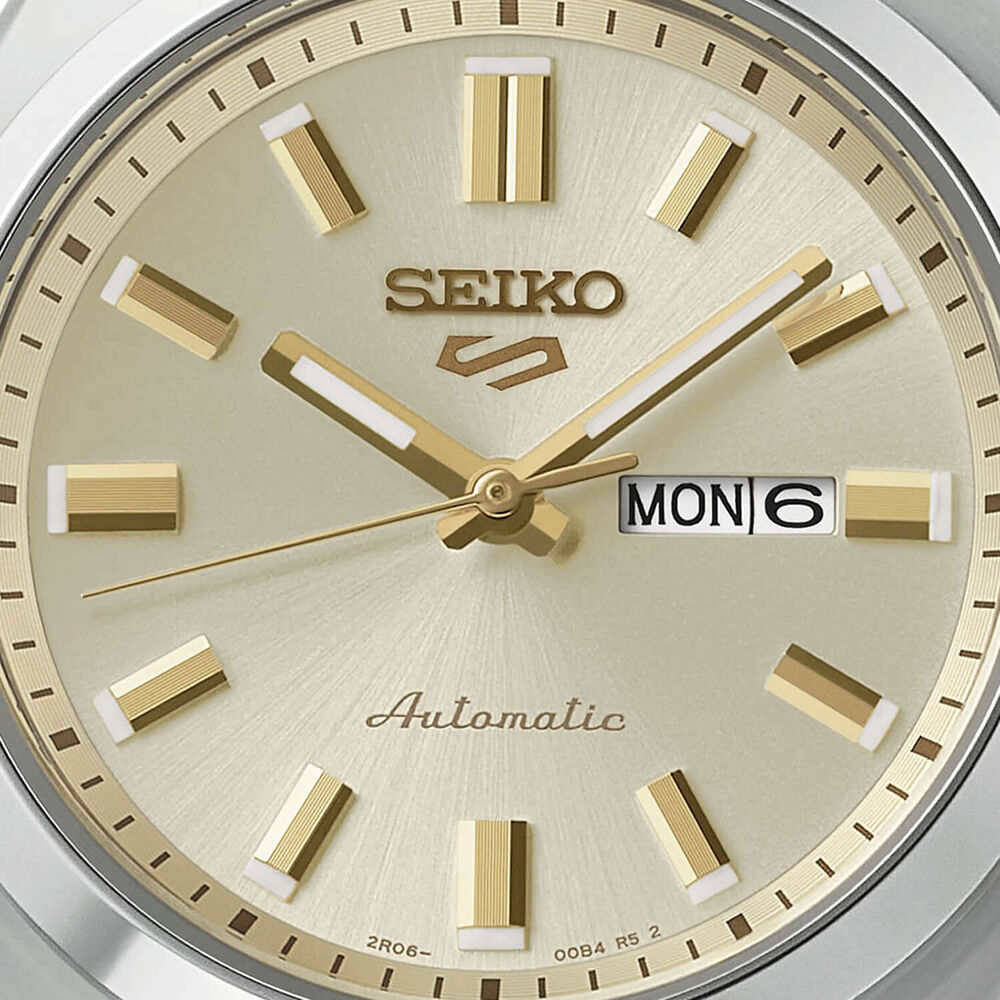 Seiko 5 Sports ‘Hebitama’ SNXS Double Cream 32mm Dial Steel Bracelet Watch