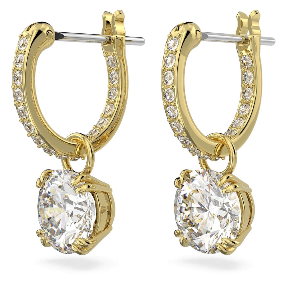 Swarovski Constella Yellow Gold Plated Cubic Zirconia Stud Earrings image number 1