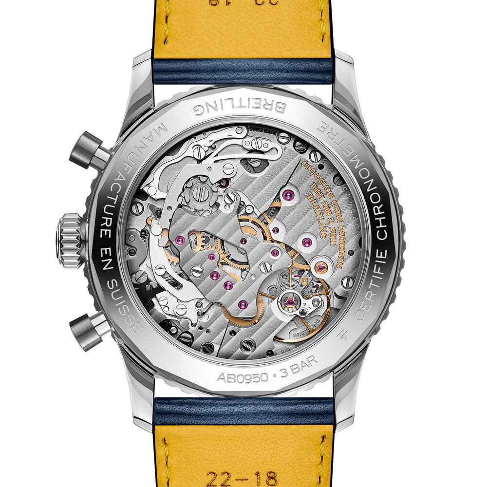 Breitling Navitimer B09 Chronograph 41mm Blue Dial Blue Leather Strap Watch