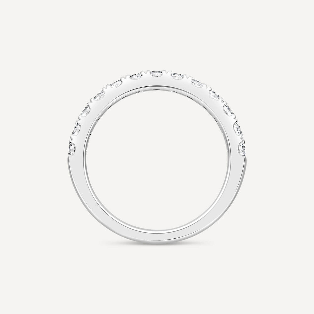 Born Platinum 0.55ct Lab Grown Claw Set Half Eternity Wedding Ring image number 3