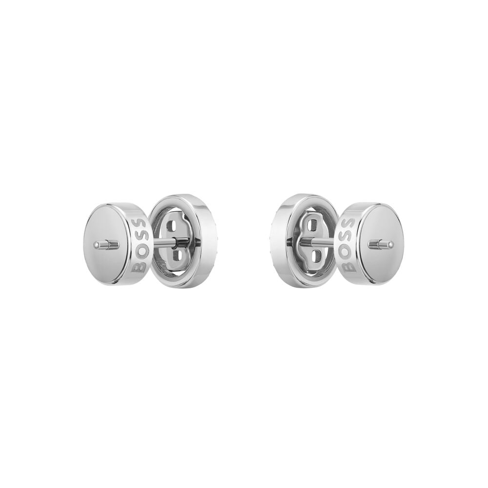BOSS Double B Divine Silver Tone Stainless Steel Earrings image number 1