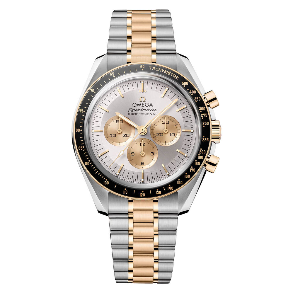 OMEGA Speedmaster Moonwatch Professional 42mm Silver Dial Moonshine™ Gold Steel Bracelet Watch image number 0