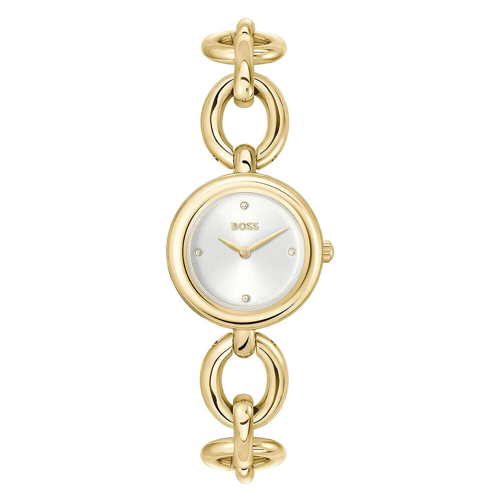 BOSS Live 28mm Silver Dial Gold Tone Steel Bracelet Watch image number 0
