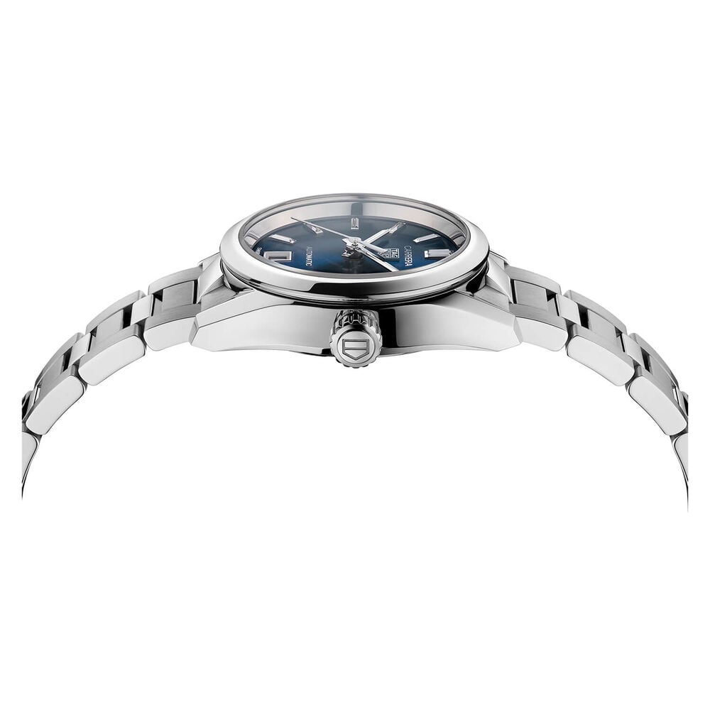 TAG Heuer Carrera 29mm Blue Dial Steel Case Bracelet Watch image number 2