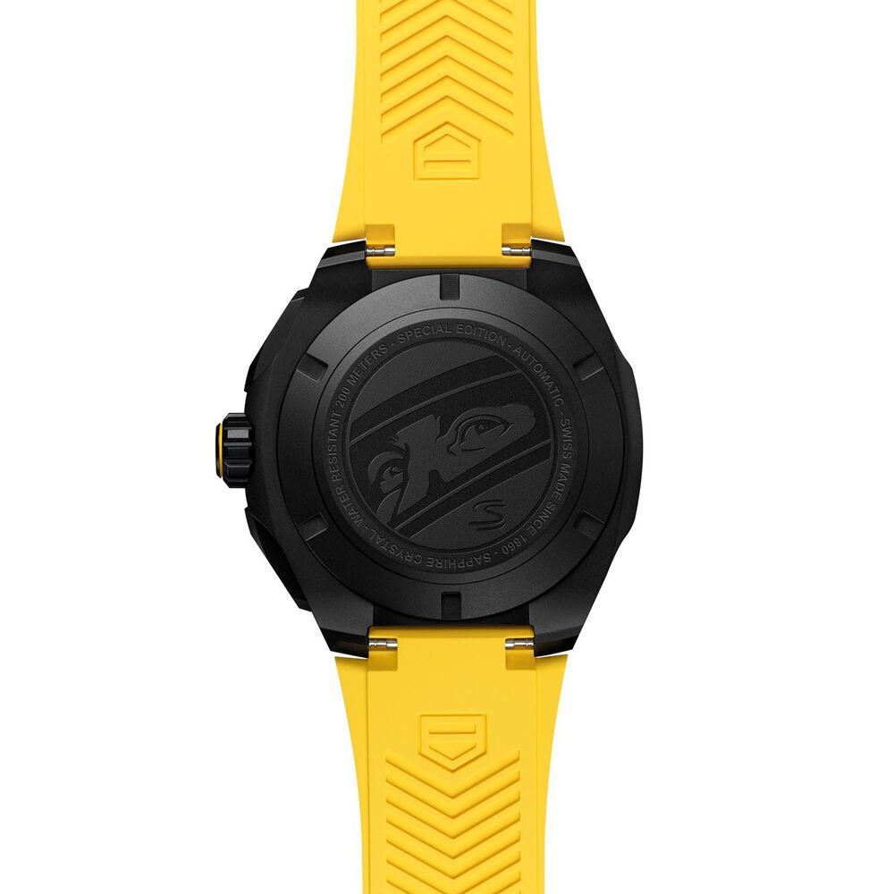 TAG Heuer Formula 1 Chronograph x Senna 43mm Black Dial Yellow Rubber Strap Watch image number 4