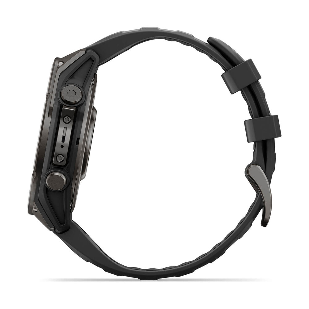 Garmin fenix 9 47mm Carbon Grey DLC Titanium Black Silicone Strap Watch