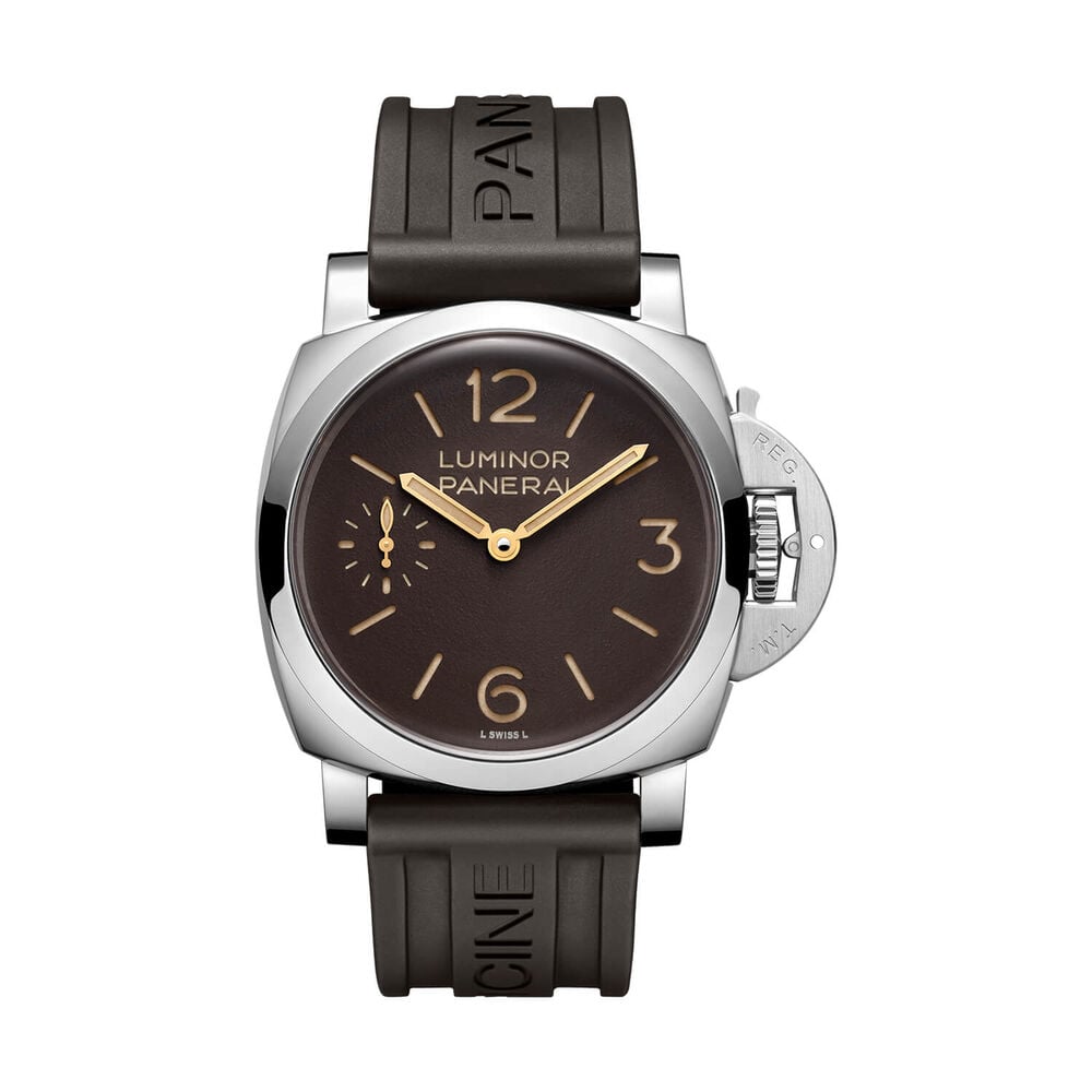 Panerai Luminor 44mm Tobacco Dial Dark Brown Leather Strap Watch