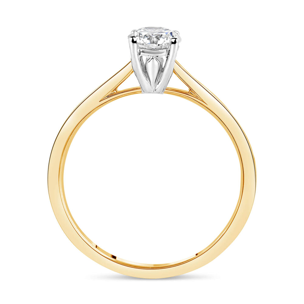 18ct Yellow Gold 0.50ct Round Diamond Tulip Setting Ring image number 2