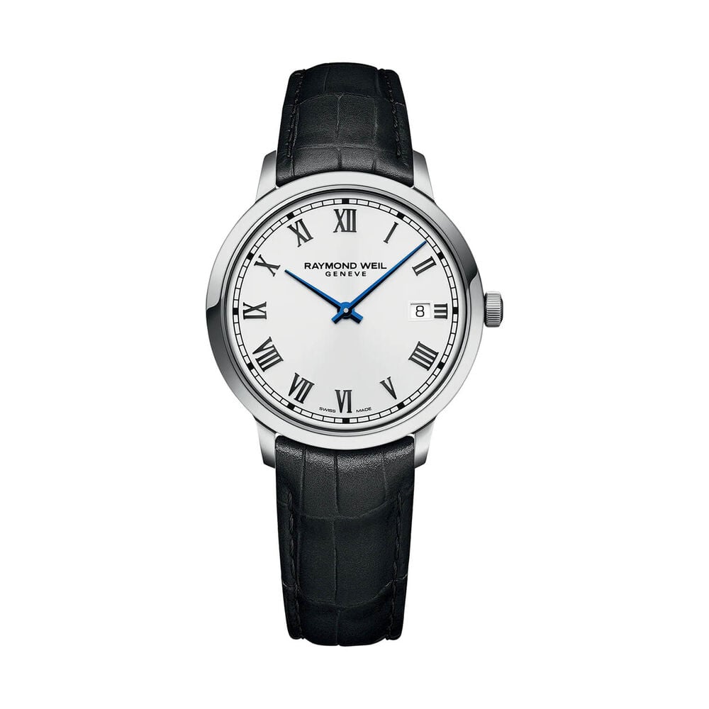 Raymond Weil Toccata Classic 39mm White Dial Black Leather Strap Watch image number 0