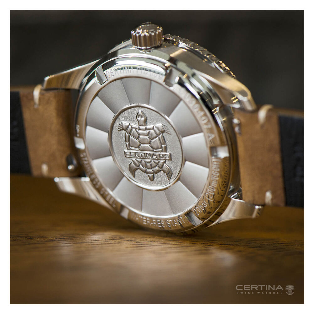 Certina Heritage DS Ph200M Powermatic 80 Black Tan Strap Watch image number 1