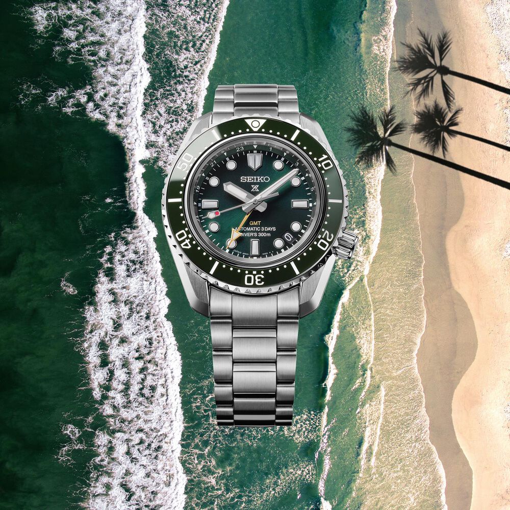Seiko Prospex Diver's 1968 300M Heritage GMT Pacific Green 42mm Dial Steel Bracelet Watch