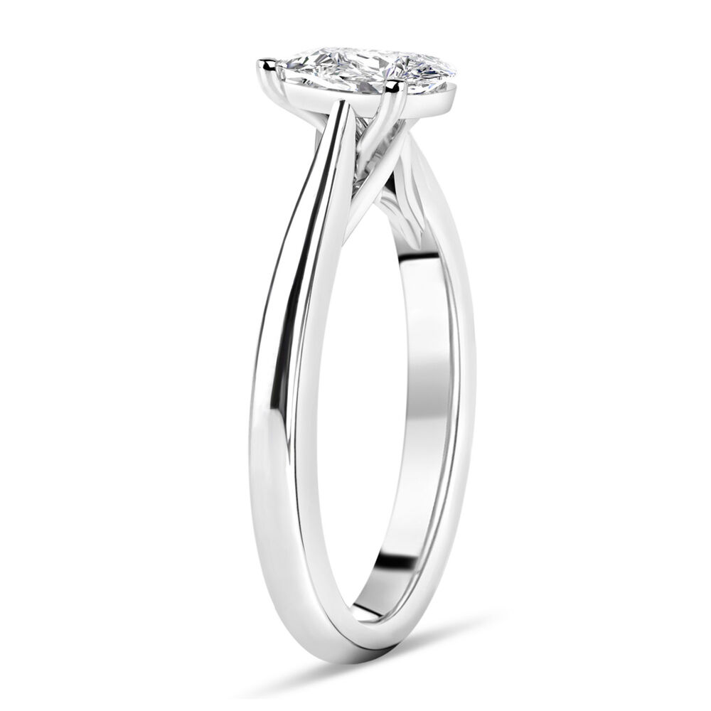 18ct White Gold 0.70ct Pear Diamond Orchid Setting Ring image number 3