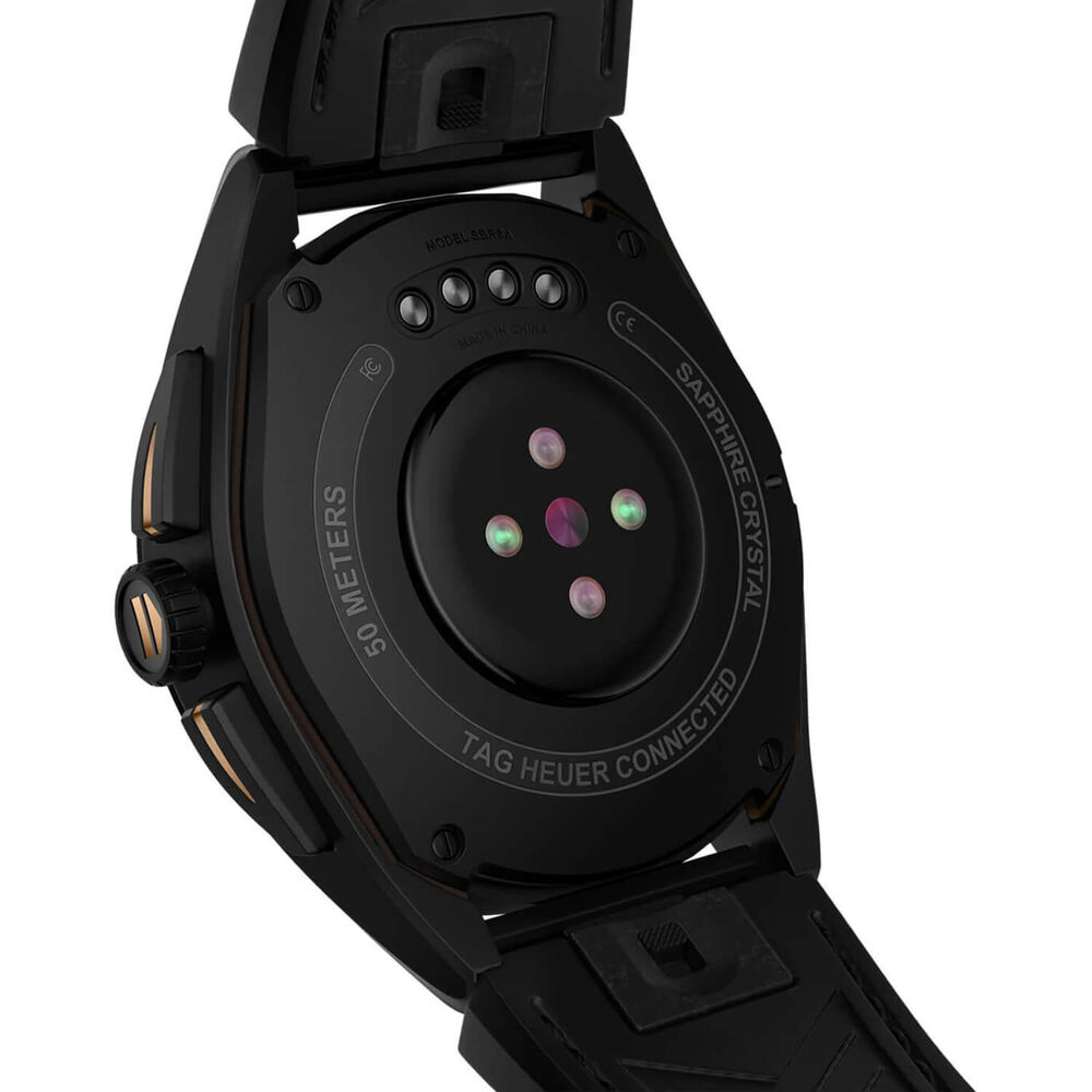 TAG Heuer Connected Calibre E4 Bright Black Edition 45mm Black & Rose Gold Bezel Strap Watch image number 2