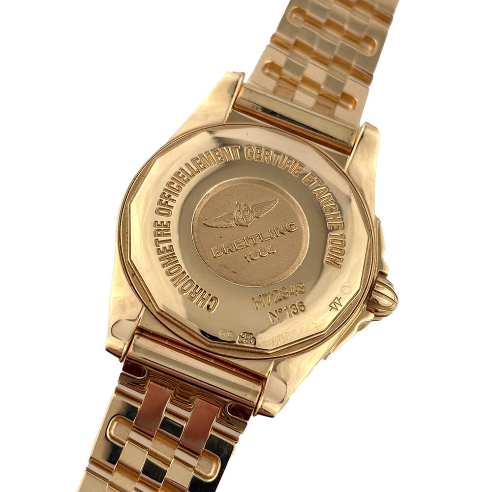 Pre-Owned Breitling Galactic 29mm MOP Dial Diamond Bezel Rose Gold Steel Bracelet Watch image number 3