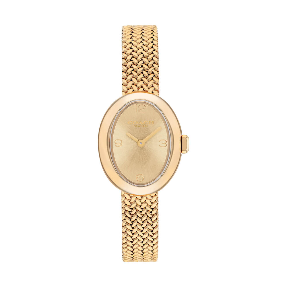 Coach Sammy 22mm Gold Dial Gold Tone Steel Bracelet Watch