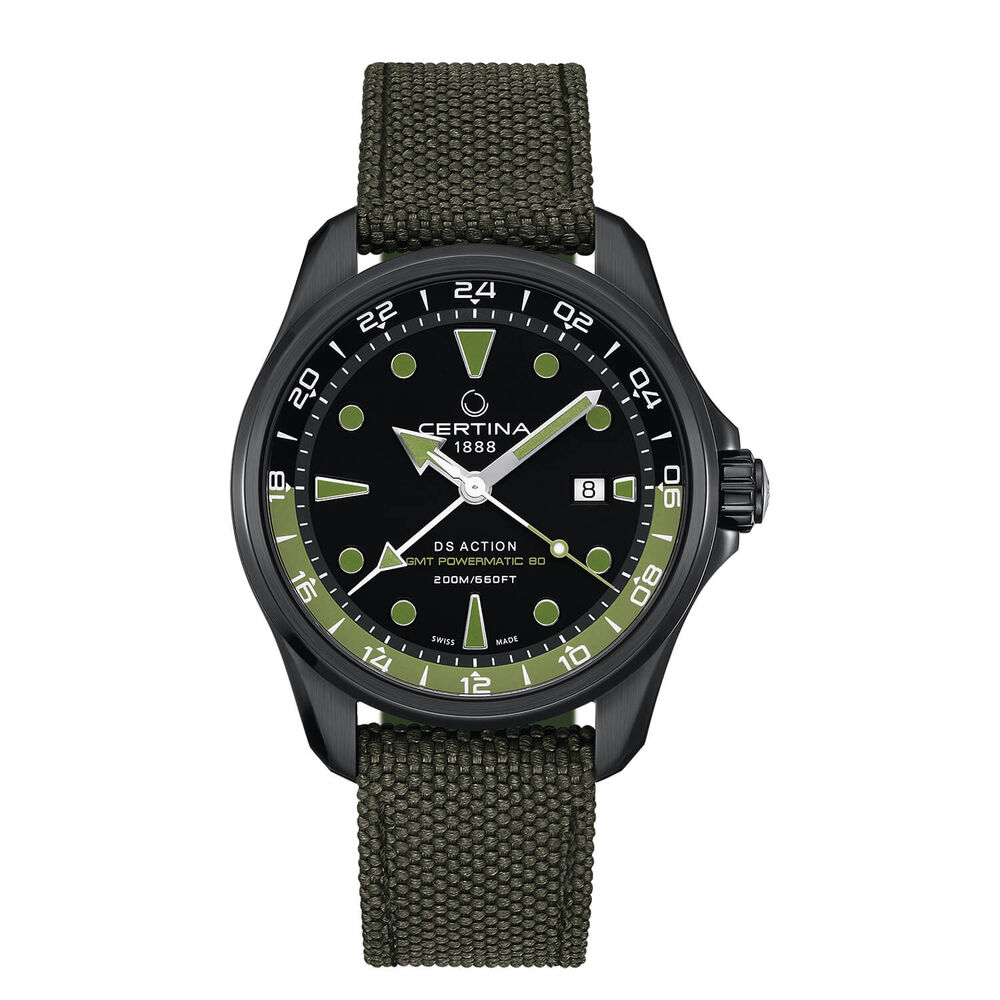 Certina Aqua DS Action Gmt Powermatic 80 Green Dial Canvas Automatic Watch image number 0