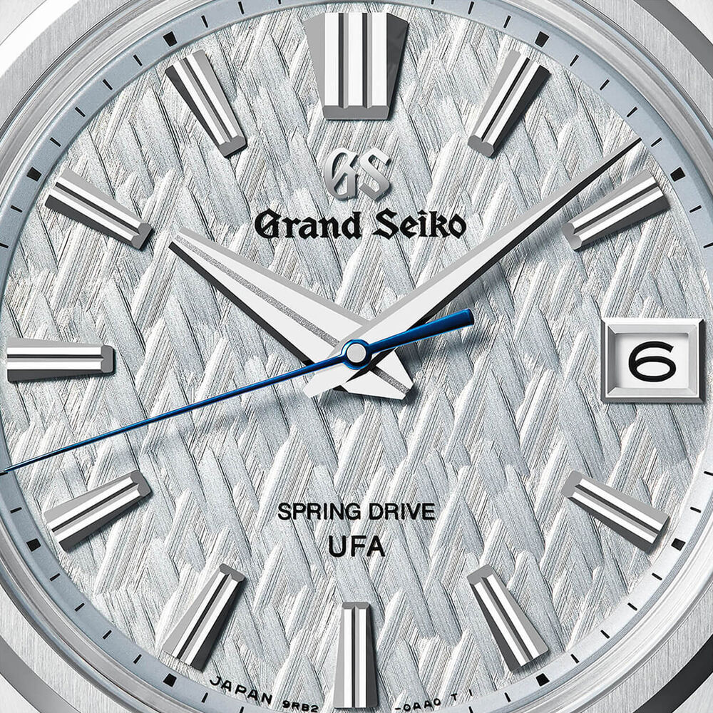 Grand Seiko ‘Ice Forest’ UFA Spring Drive 37mm Dial Titanium Bracelet Watch image number 3