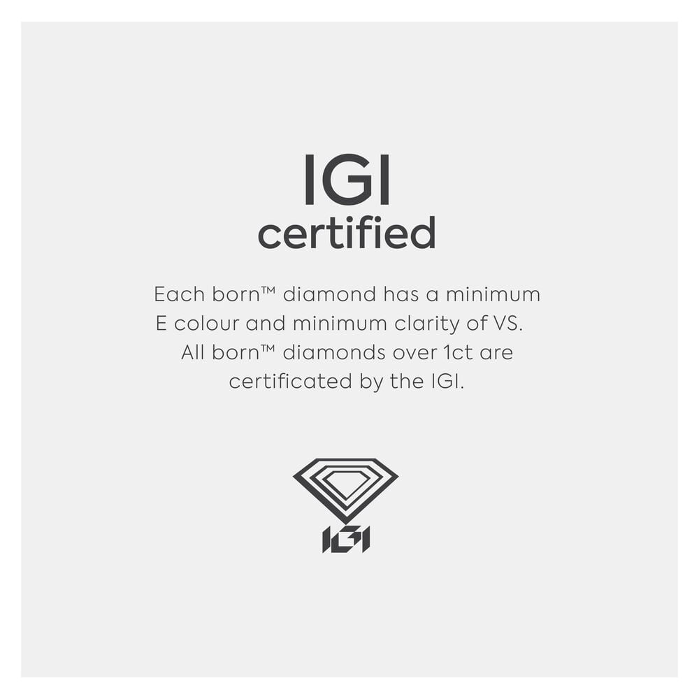 Born Platinum 1.50ct Round Lab Grown Diamond 6 Claw Set Solitaire Ring image number 3