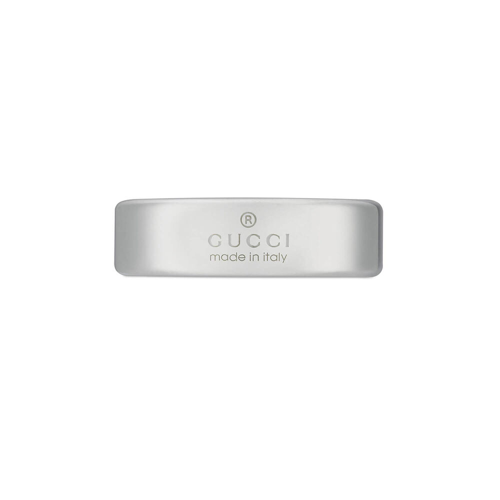Gucci Interlocking Sterling Silver 6mm Band Ring (UK Size Q - R)