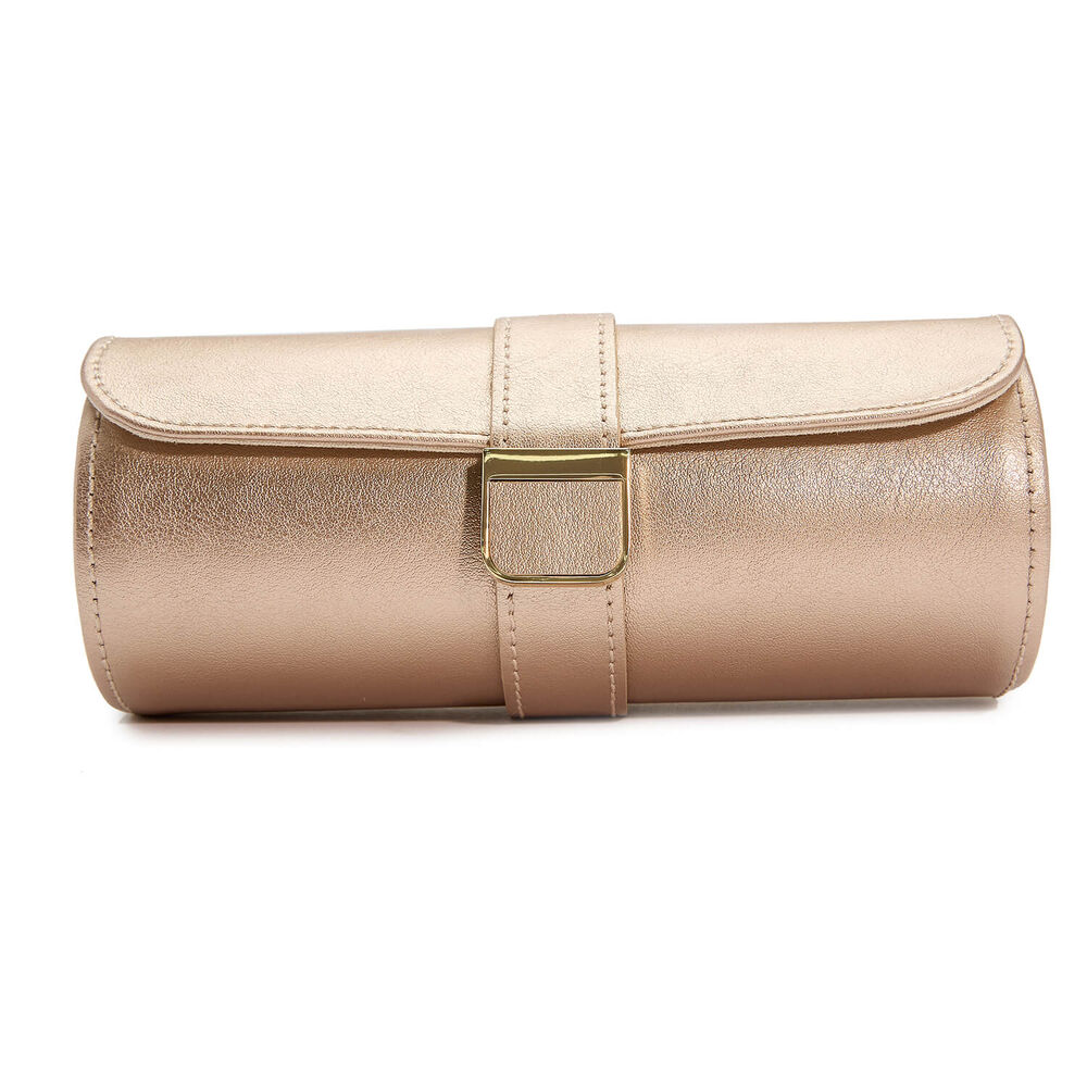 WOLF PALERMO Double Watch Roll & Jewellery Rose Gold Pouch