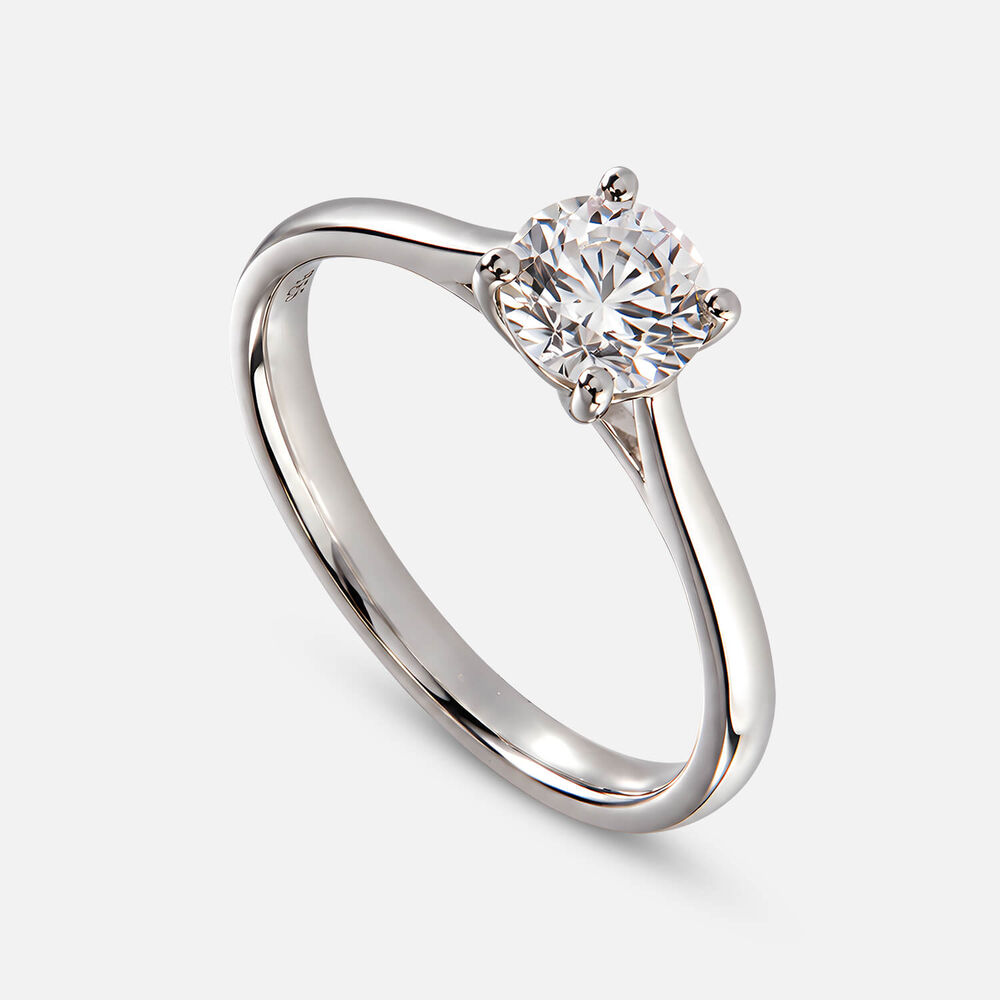 Classic Platinum 0.70ct Round Brilliant Diamond Four Claw Solitaire Ring