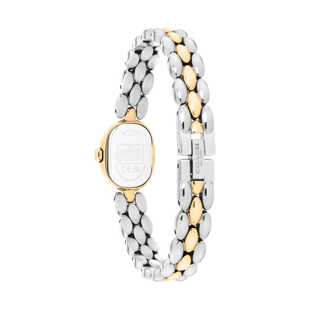 Coach Sammy 18x22.5mm White Dial Two Tone Steel Bracelet Watch