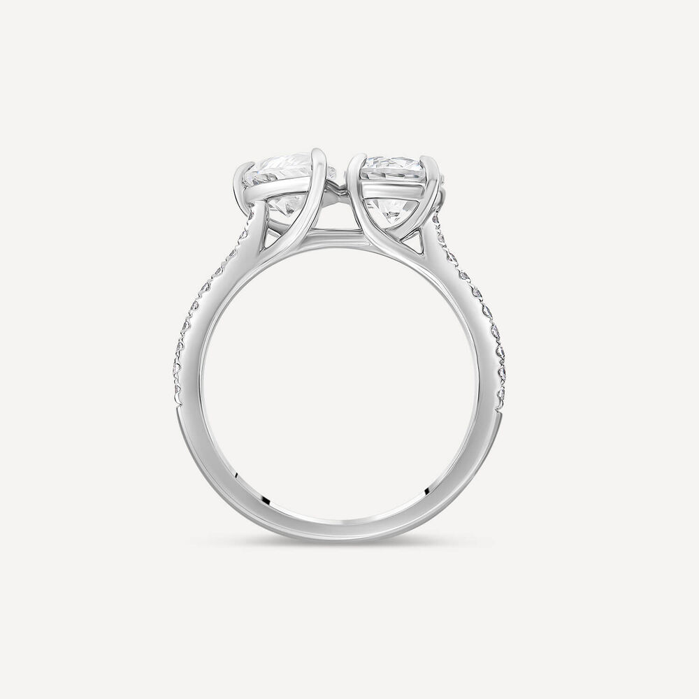 Born Platinum Toi Et Moi 2.15ct Lab Grown Pear & Brilliant Diamond Ring image number 3