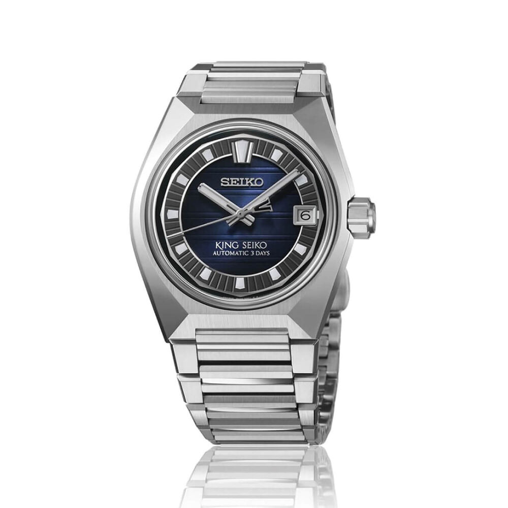 Seiko King Seiko VANAC  'Tokyo Midnight' 41mm Blue Dial Steel Bracelet Watch image number 10