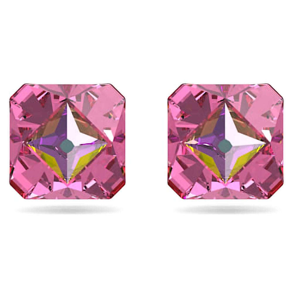 Swarovski Chroma Pink Pyramid Crystal Stud Earrings image number 0