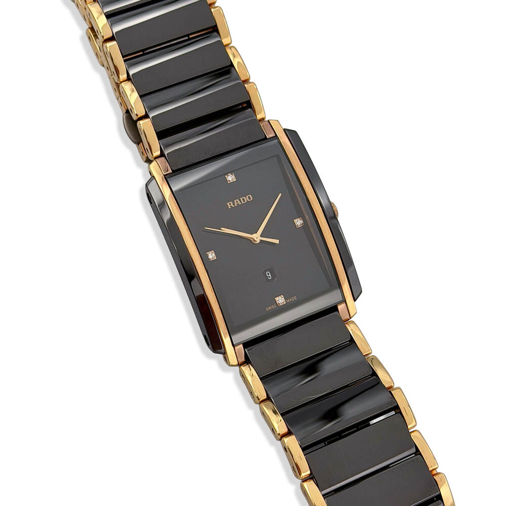 Pre-Owned Rado Integral 31mm Black Dial Diamond Dots Brown Ceramic Watch