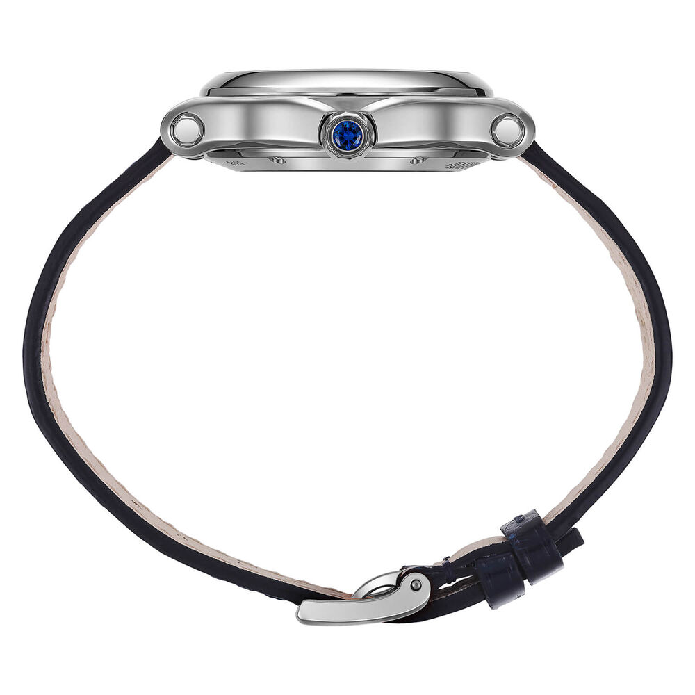Chopard Happy Sport Silver Dial Diamonds Blue Leather Strap Watch