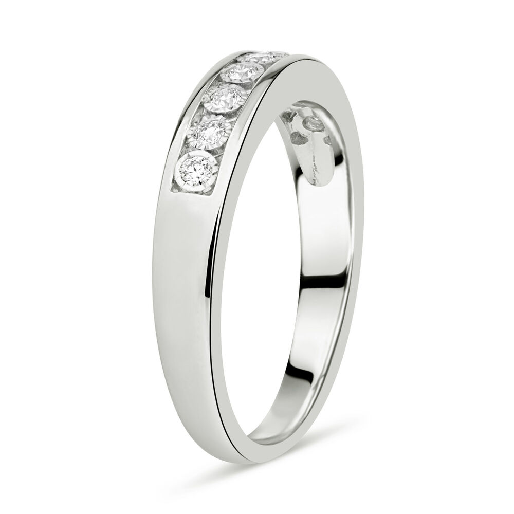 9ct White Gold 0.15ct Diamond Illusion Channel Set Eternity Ring image number 3