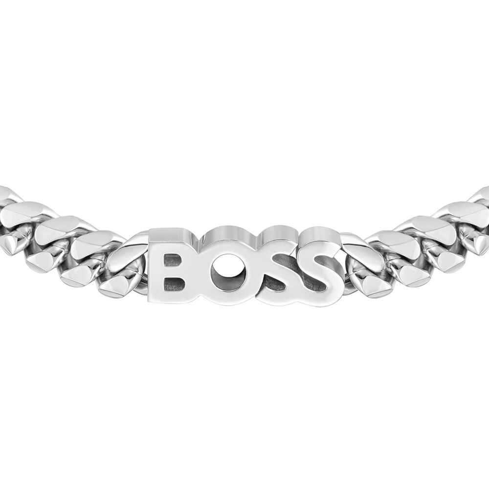 BOSS Kassy Stainless Steel IP Logo Chain Bracelet