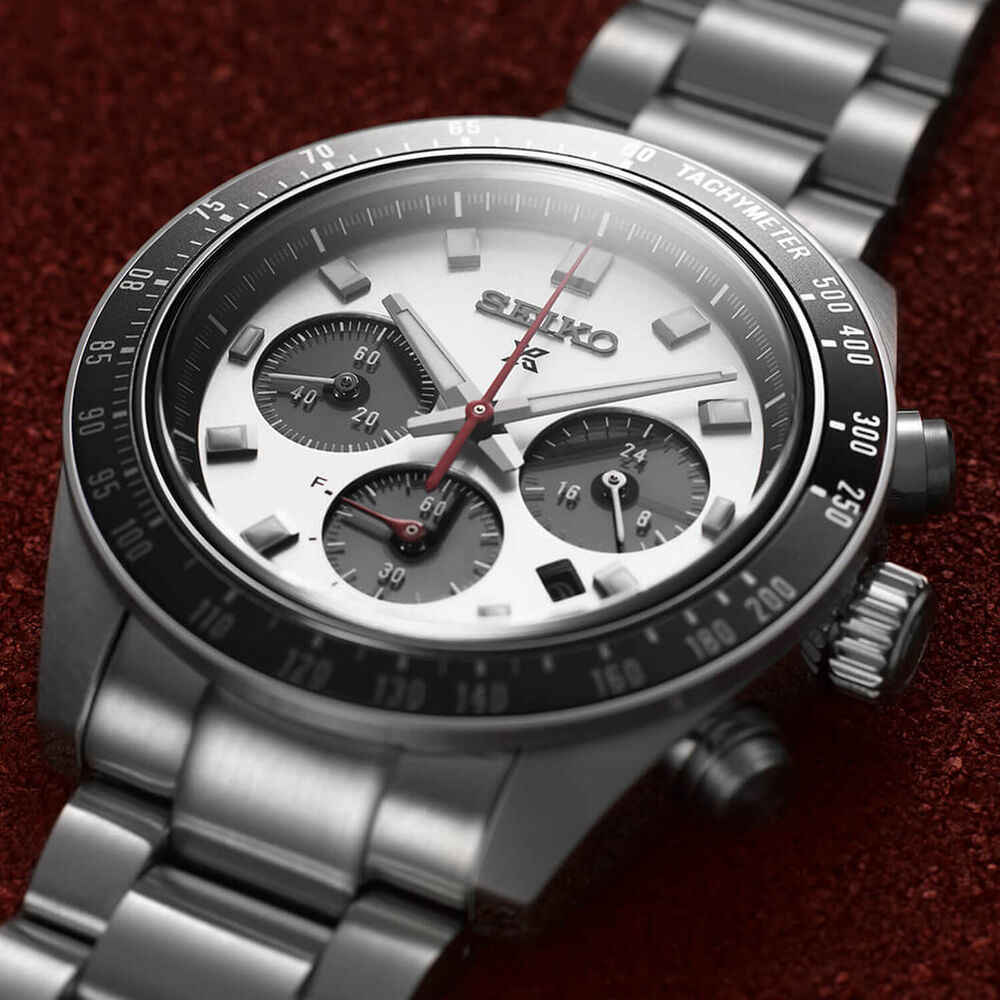 Seiko Prospex Speedtimer Go Large 41.4mm Black & Silver Dial Black Bezel Watch