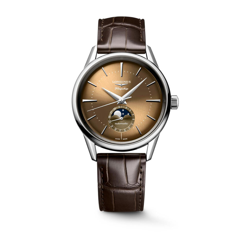 Longines Flagship Heritage 38.5mm Beige Dial Brown Leather Watch