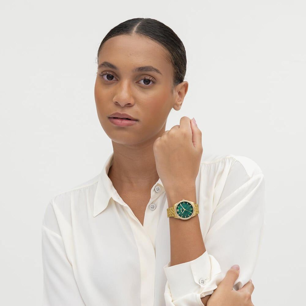 BOSS Graceful 32mm Green Mother of Pearl Dial Gold Tone Steel Bracelet Watch