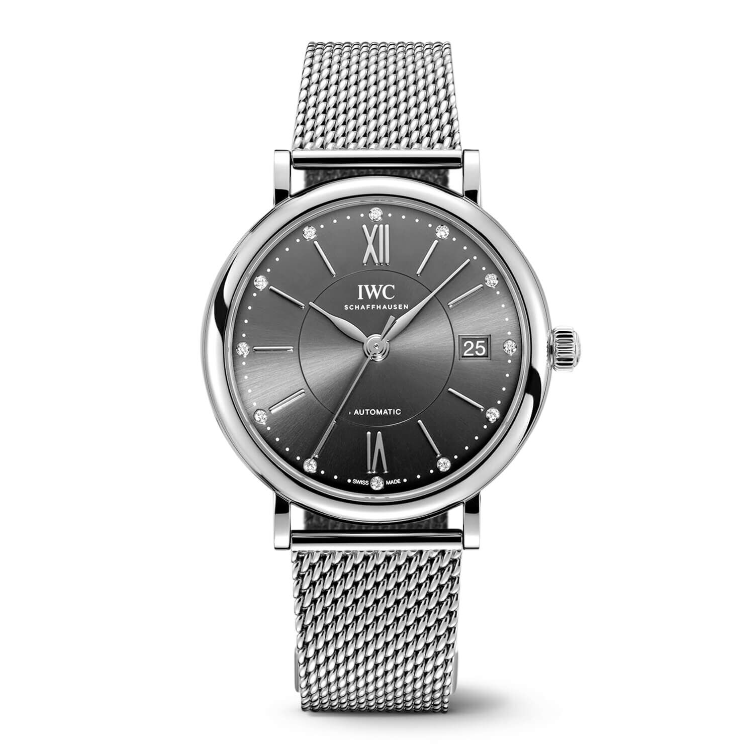 Pre Owned IWC Schaffhausen Portofino Automatic 37mm Grey Dial Steel Bracelet Watch
