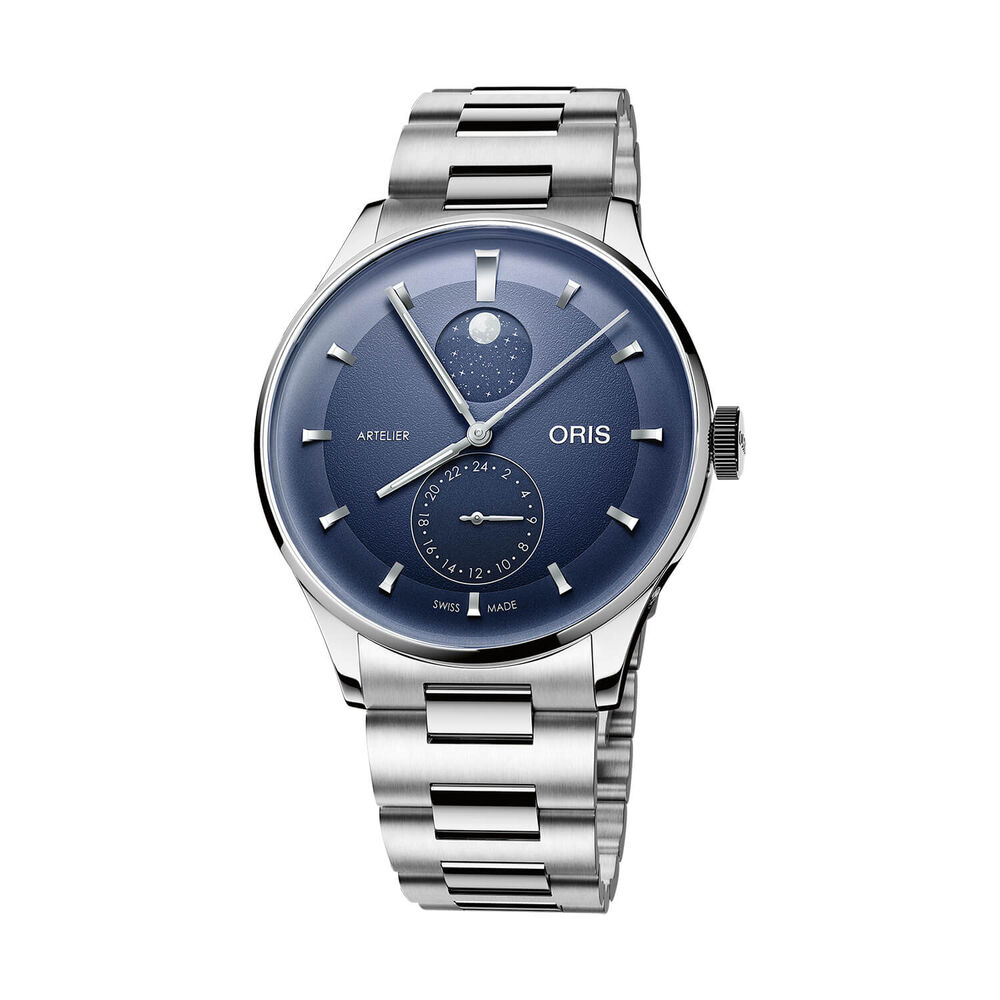 Oris Artelier Complication 39.5mm Blue Dial Steel Bracelet Watch
