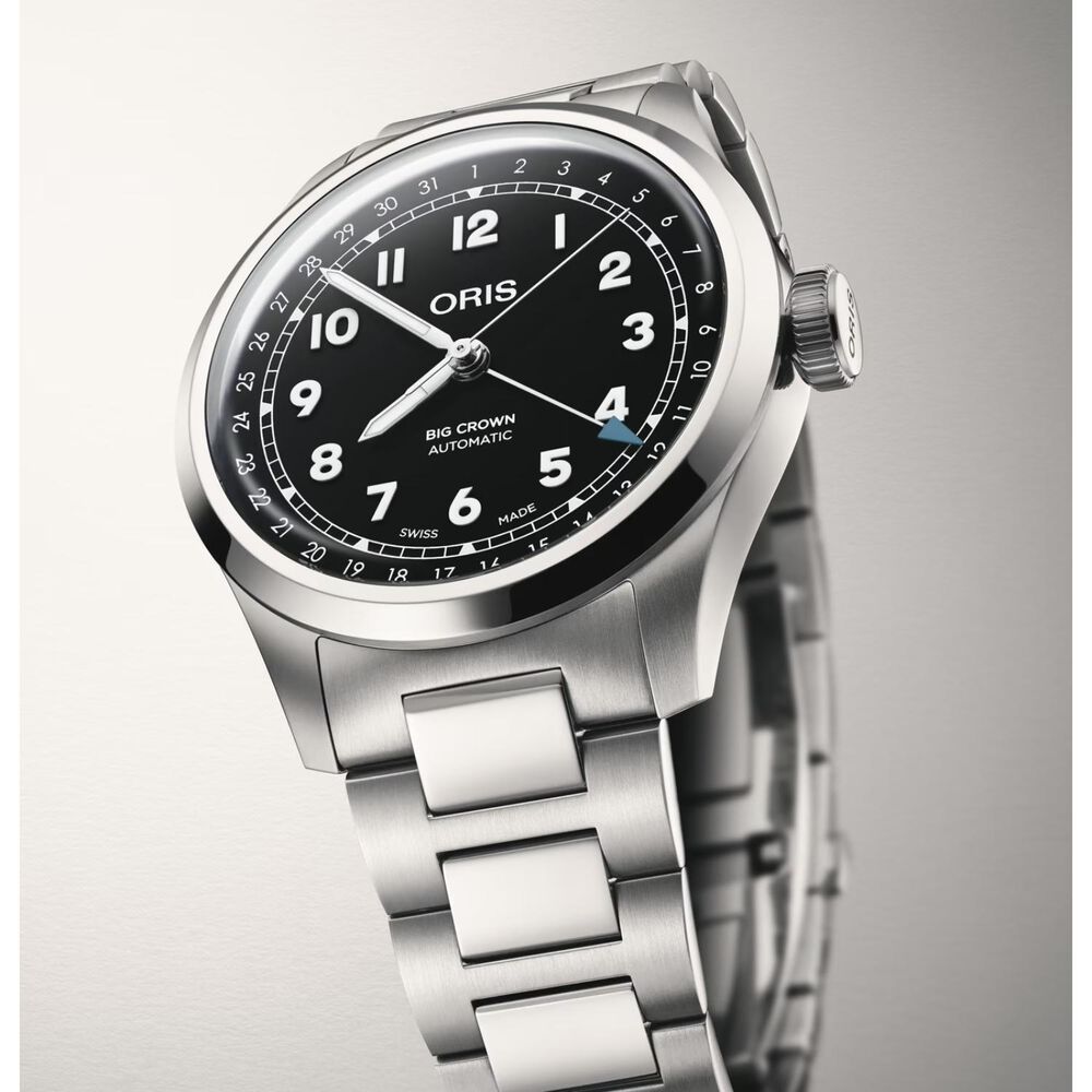 Oris Big Crown Pointer Date 40mm Black Dial Steel Bracelet Watch