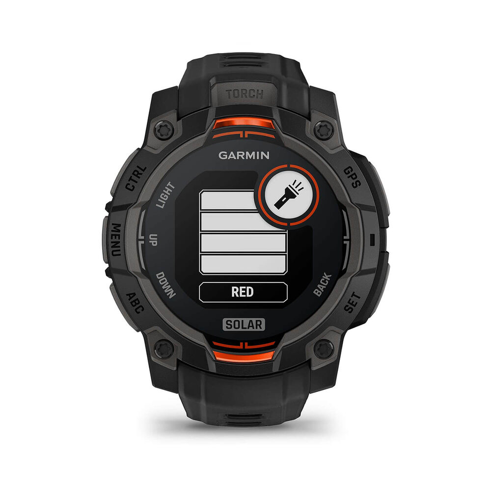 Garmin Instinct 3 Solar 45mm Black Bezel & Silicon Strap Watch image number 3