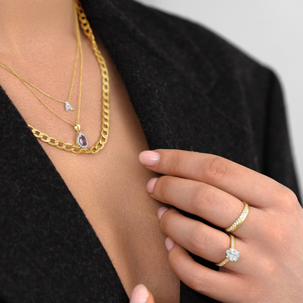 9ct Yellow Gold Flat Curb 51cm Men's Necklace image number 2