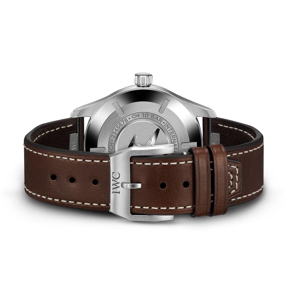 IWC Schaffhausen Pilot's Mark XX 40mm Green Dial Brown Leather Strap Watch image number 2