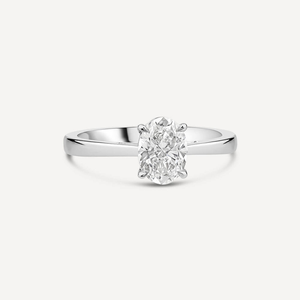 18ct White Gold Lab Grown 1ct Oval Diamond Engagement Ring